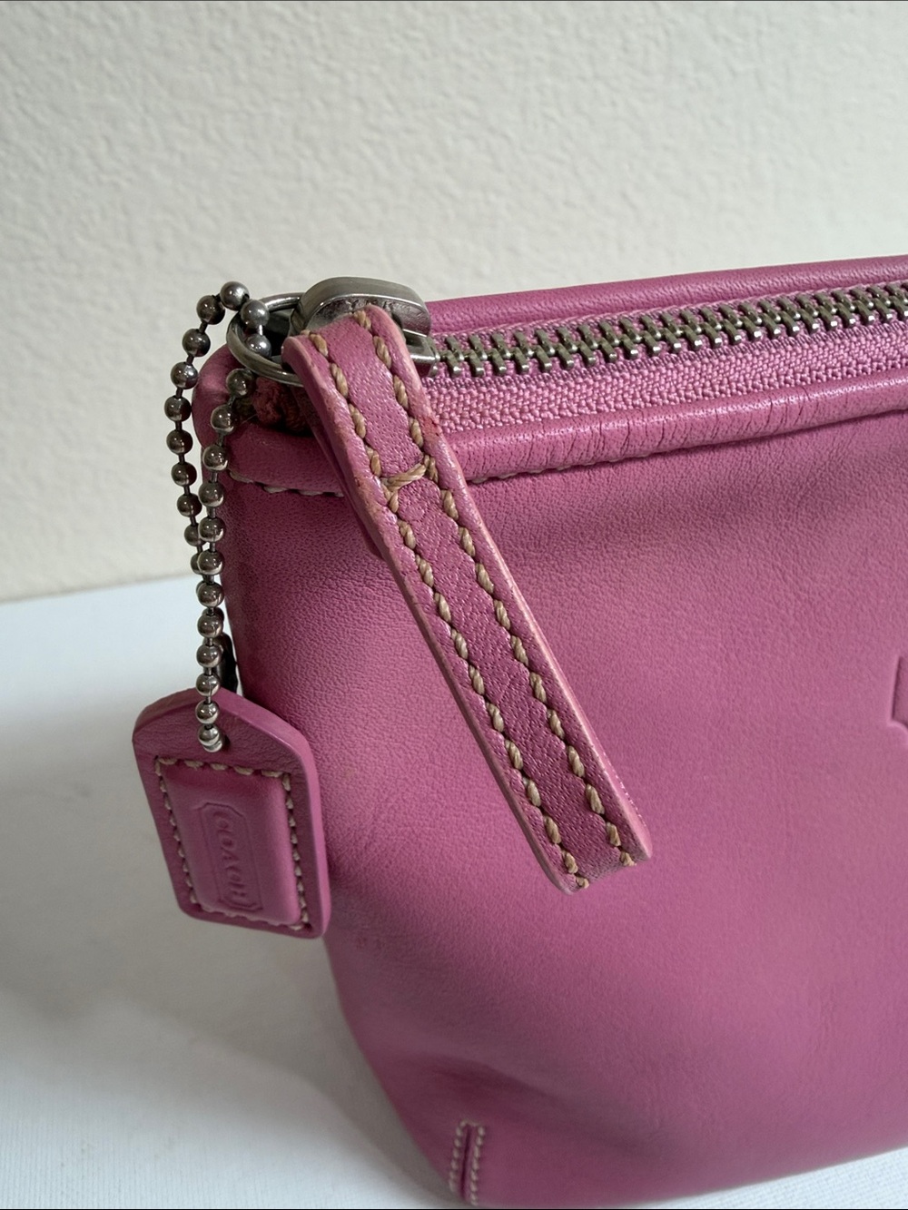 Coach Pink Leather Cosmetic Pouch - Picture 5 of 14